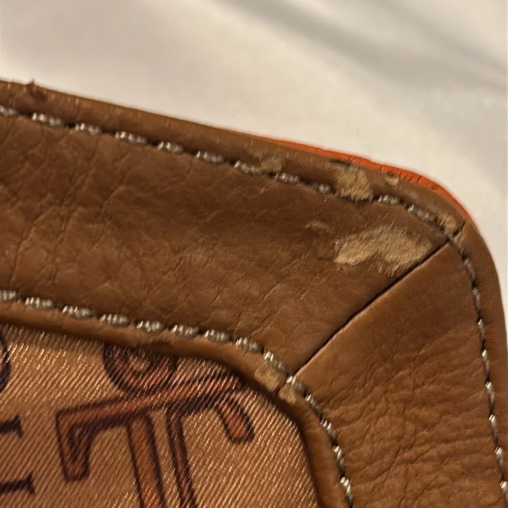 Tignanello Pebble Leather Envelope Flap Crossbody/Clutch-Pumpkin Orange …